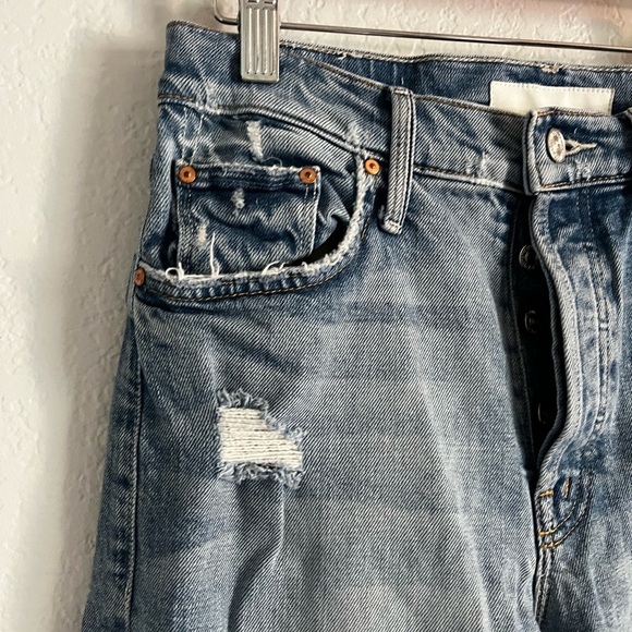MOTHER The Tomcat Straight Leg Jeans Distressed The Confession Blue 27 - Picture 5 of 13
